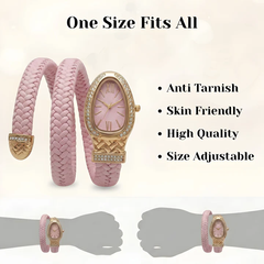 Pink Spiral Watch Bracelet