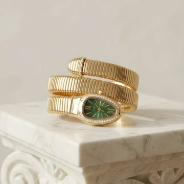Green Gold Snake Watch