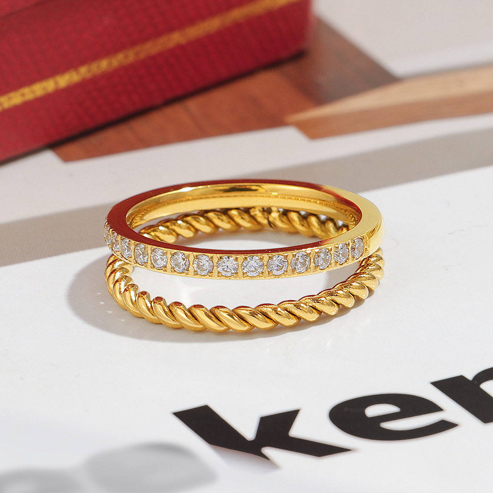 Twin Stacked Zirconia Ring - Image 3