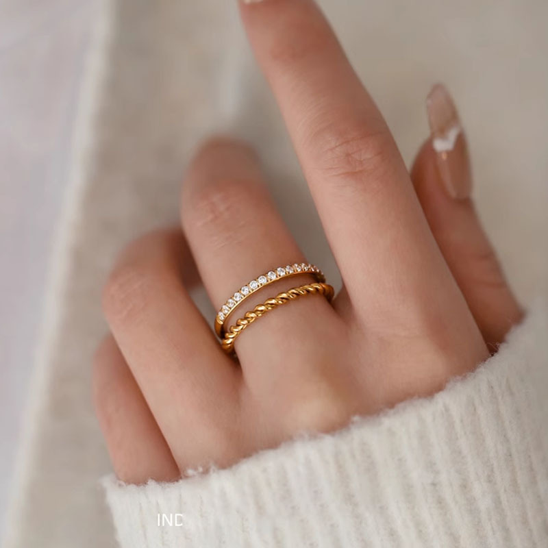 Twin Stacked Zirconia Ring - Image 2