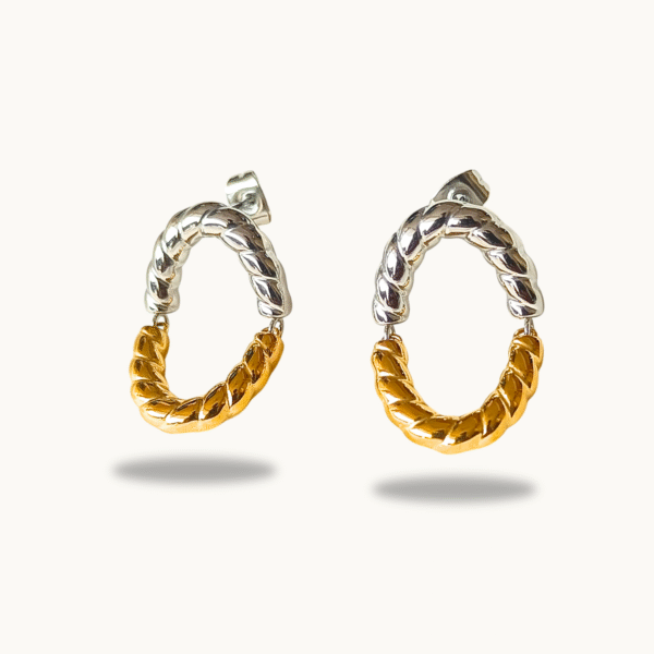 Two Tone Dancing Rope Earrings