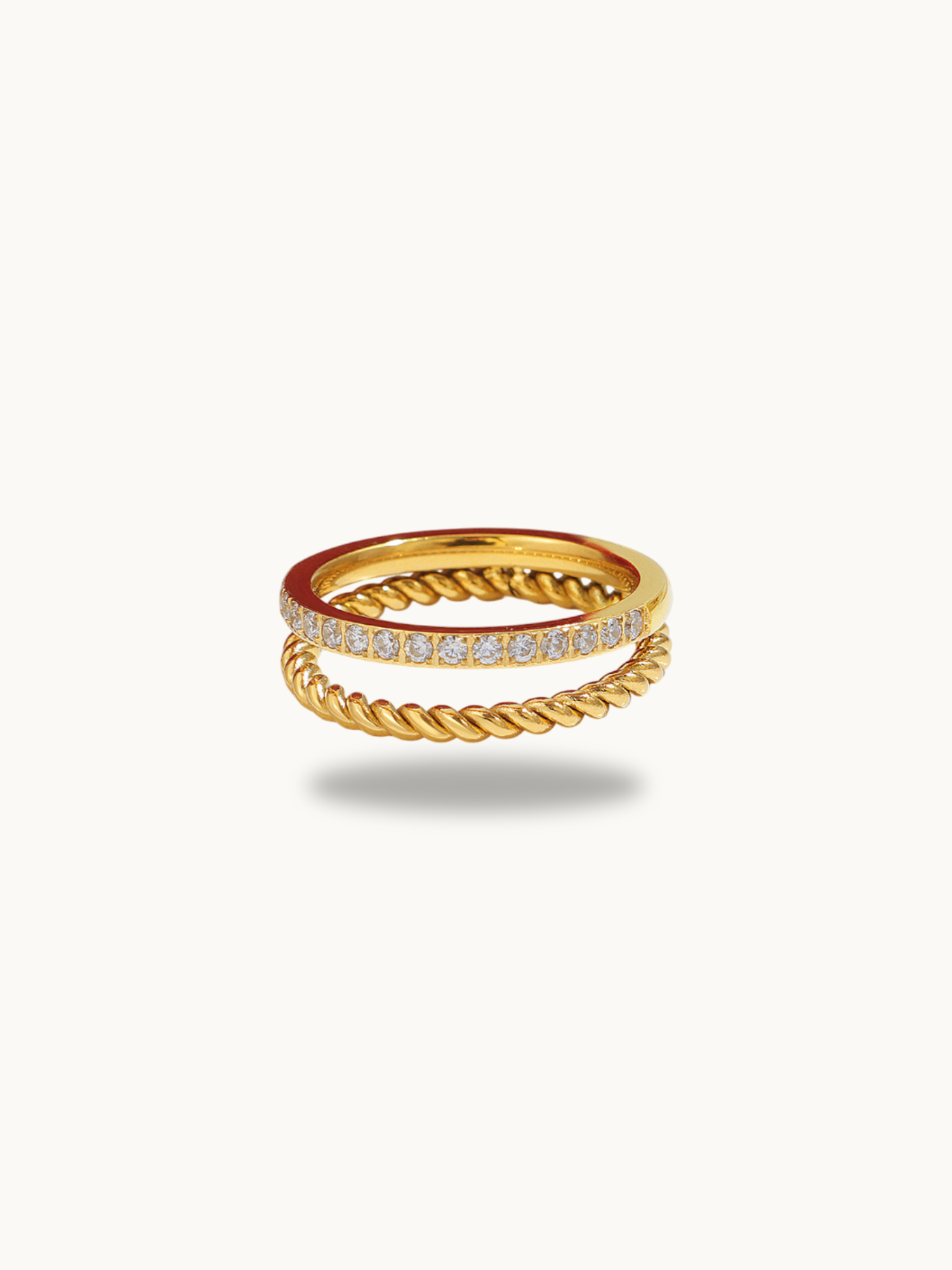 Twin Stacked Zirconia Ring