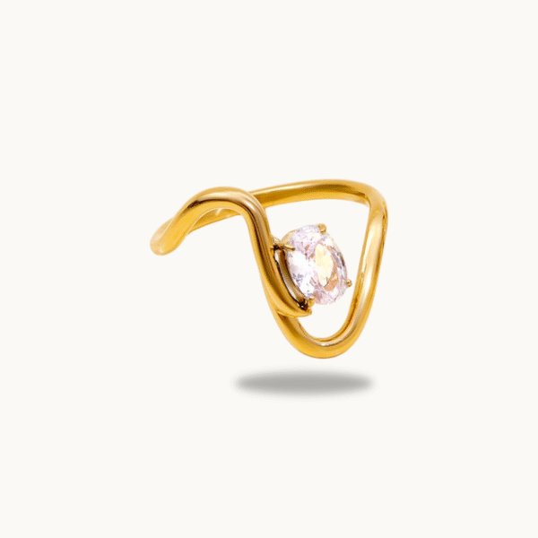 Curvy Swirl Solitaire Ring